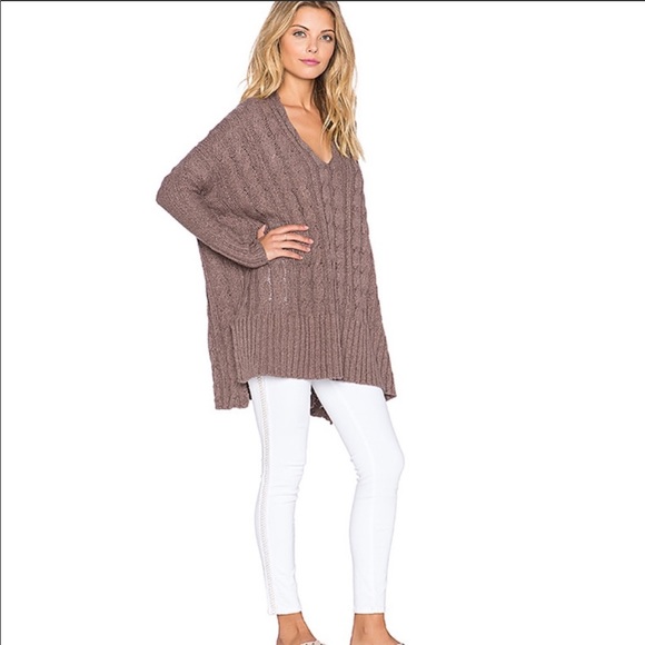 Free People Mushroom easy v neck cable sweater - Picture 4 of 8